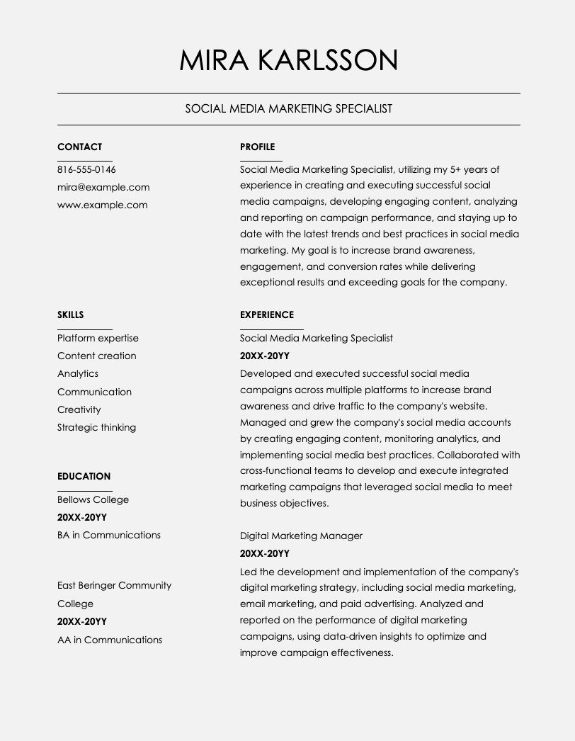 FREE RESUME 