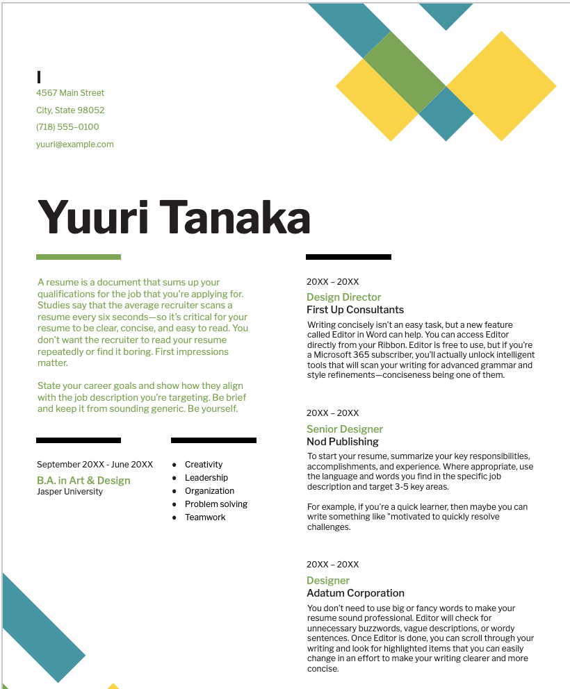 FREE CV TEMPLATE