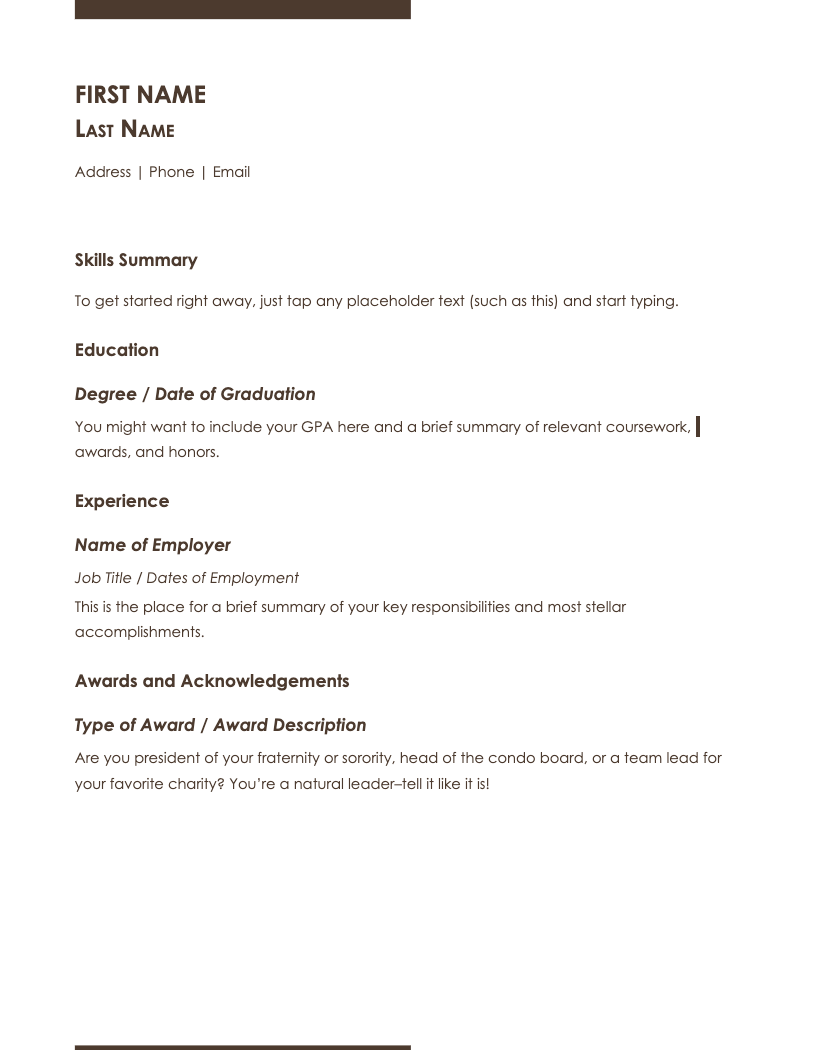 FREE RESUME 